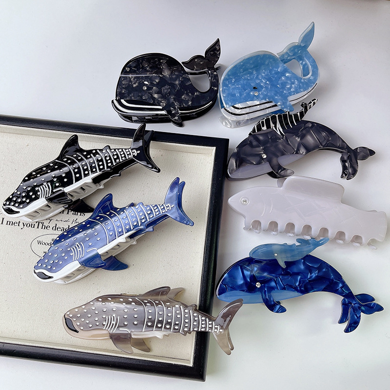 Whale Acetate Hair Claw Clip 4 hair clip
