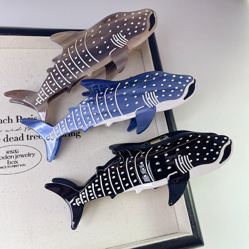 Whale Acetate Hair Claw Clip 3 hair clip