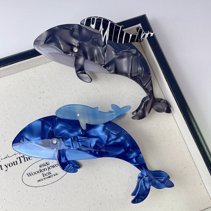 Whale Acetate Hair Claw Clip 2 hair clip
