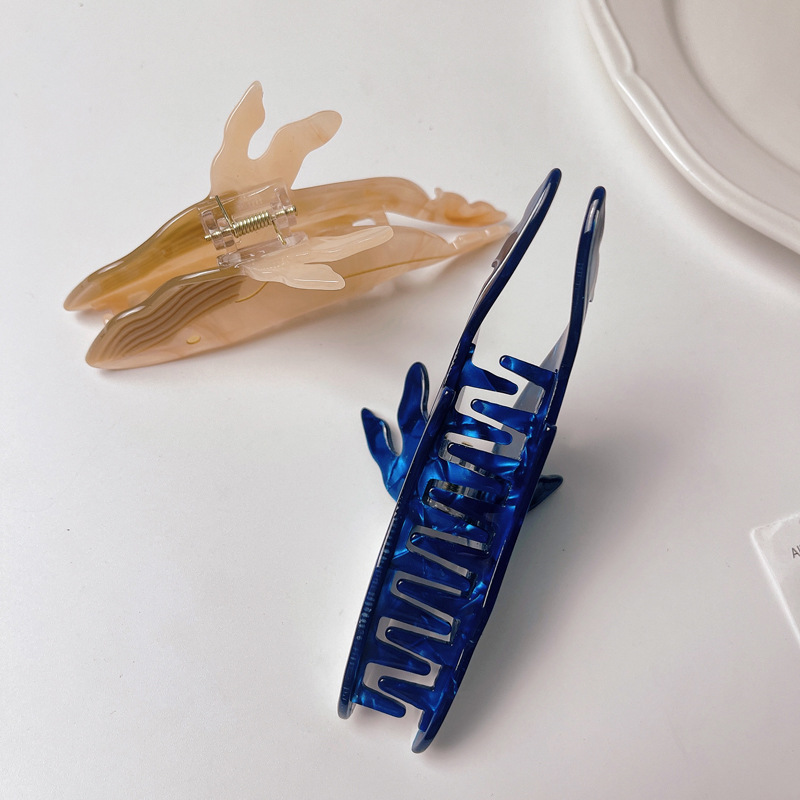 Whale Acetate Hair Claw Clip 2 whale shark acetate hair claw clip
