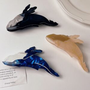 whale shark acetate hair claw clip