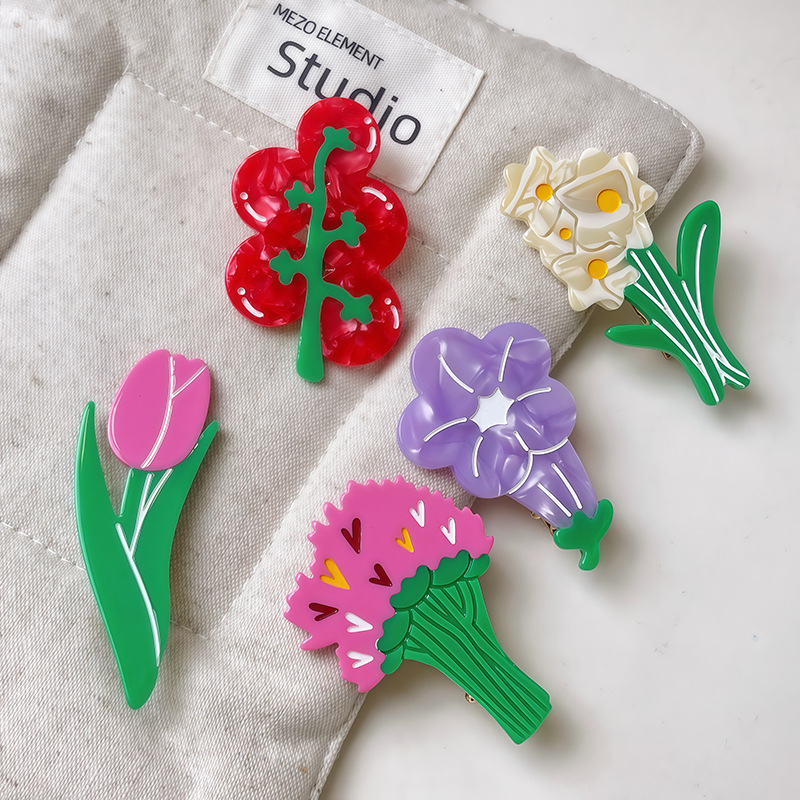 Flower & Bird Hair Clip 3 premium acetate hair clip