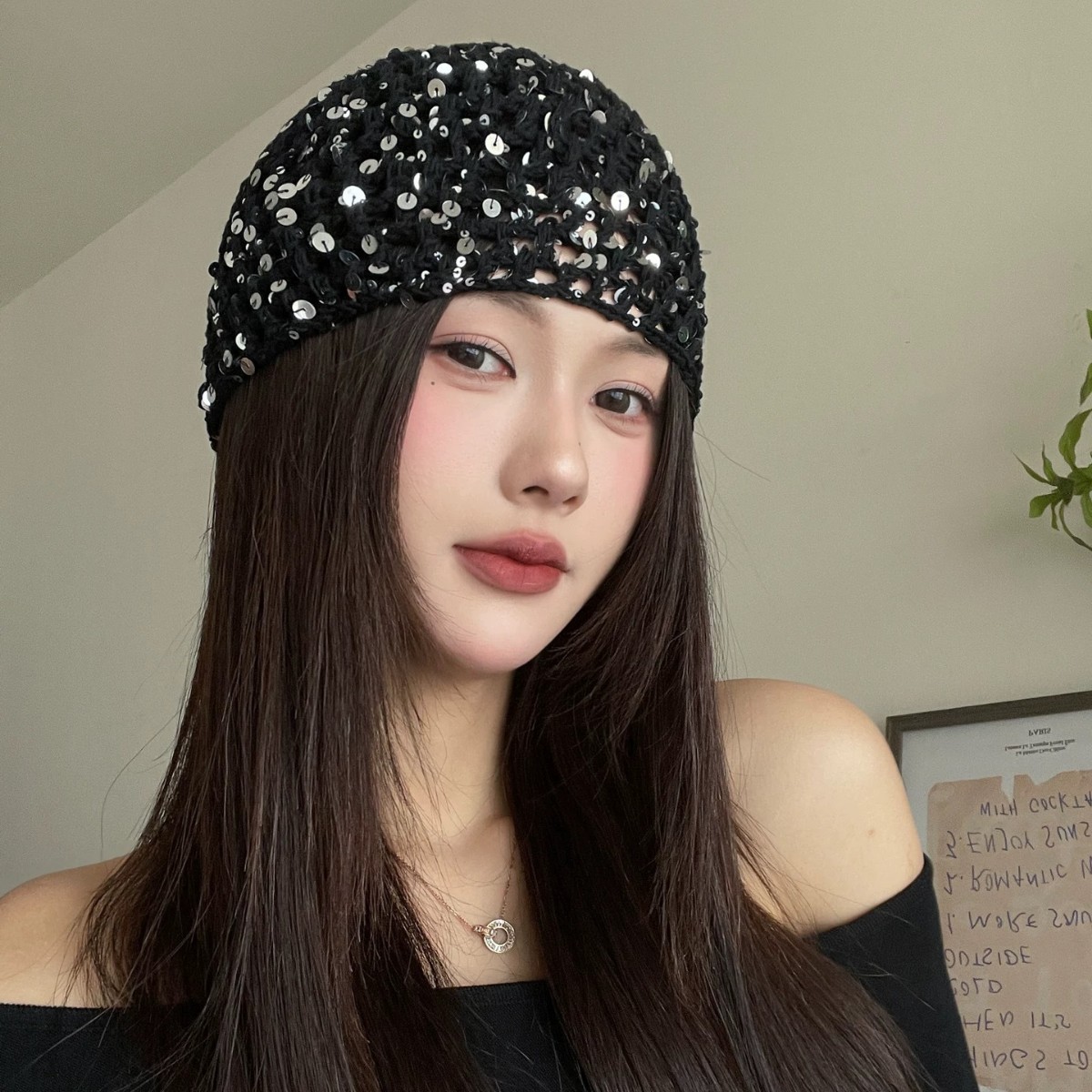 Sequin Crochet Bucket Hat 3 sequin crochet bucket hat