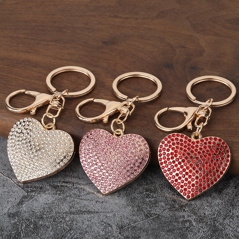 Home 260 3d bling crystal puffy heart keyring