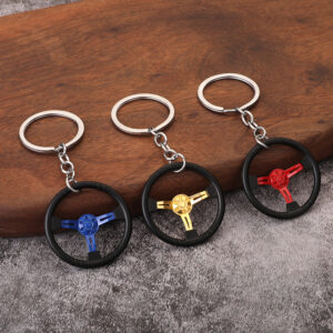 miniature racing steering wheel keyring