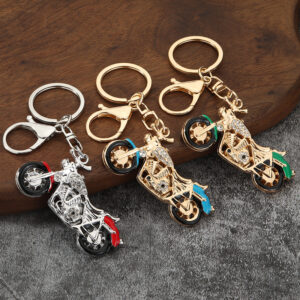 rhinestone harley motorcycle keychain