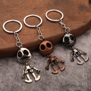 movable skeleton metal keychain