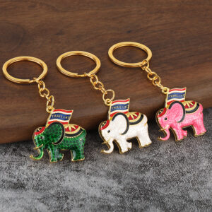 trunk up lucky elephant keyring
