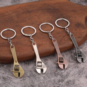 adjustable wrench metal keychain