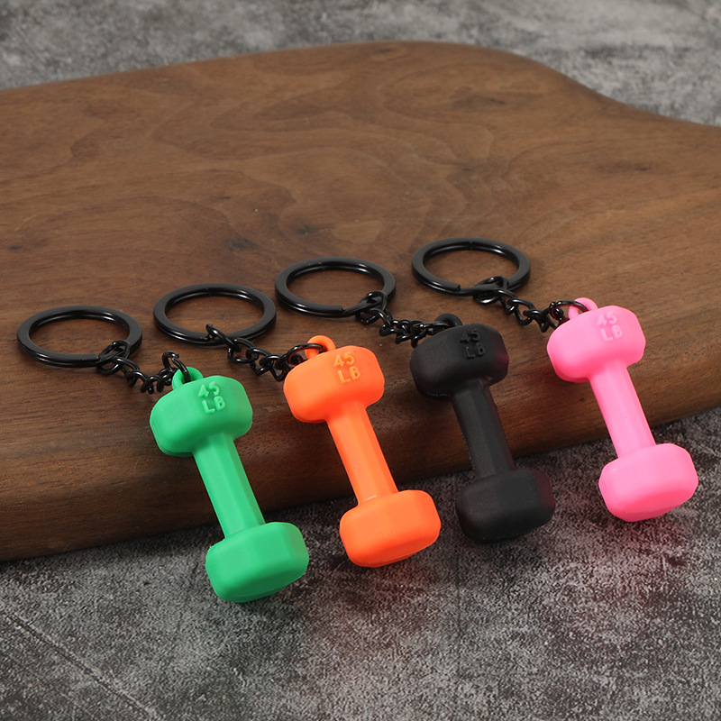 Home 275 dumbbell gym metal keychain