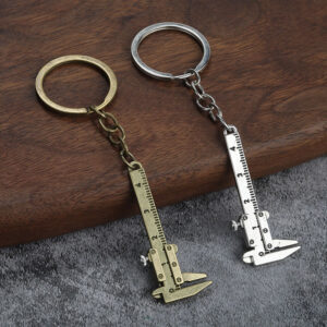 miniature metal vernier caliper keychain