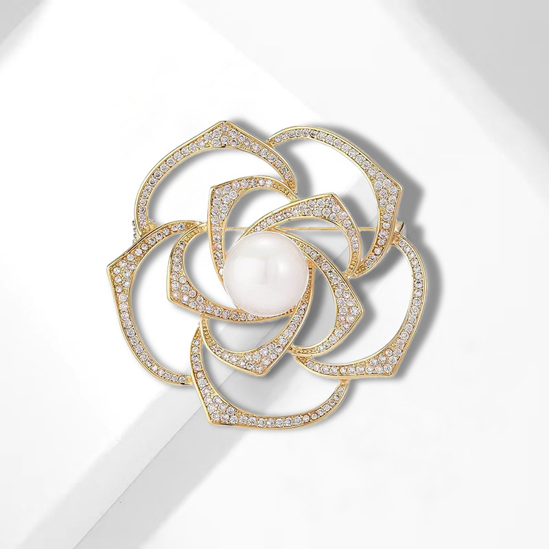 Camellia Pearl Brooch Pin 1 camellia pearl brooch pin