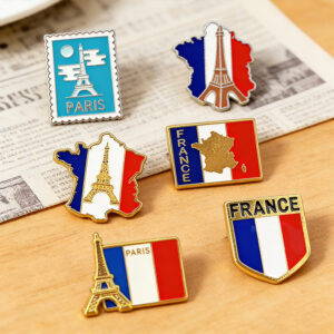 paris eiffel tower lapel badge