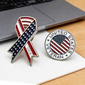 usa flag awareness ribbon brooch