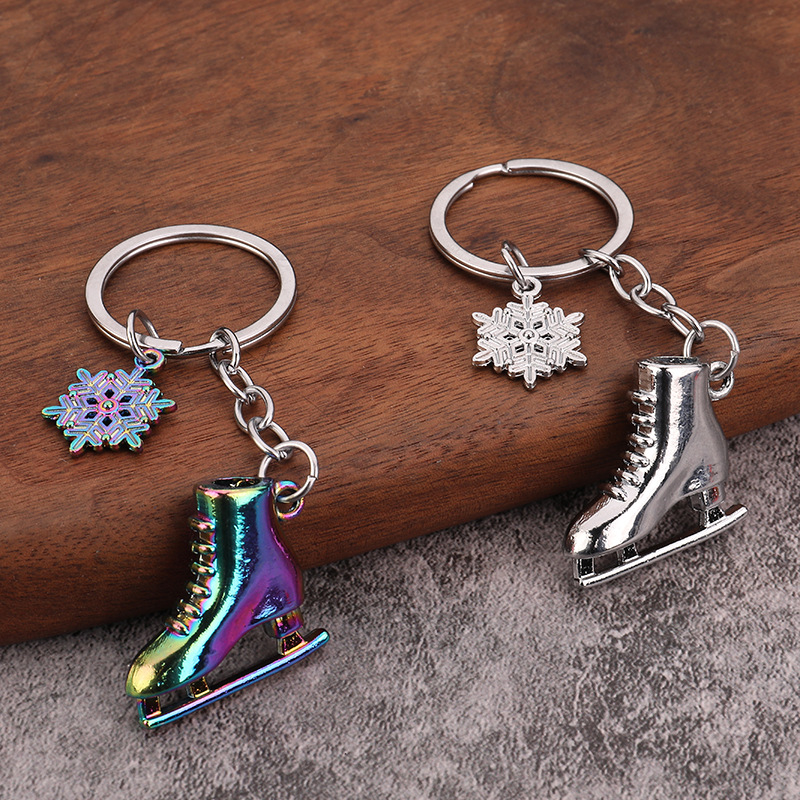 Home 236 mini metal ice skate keychain