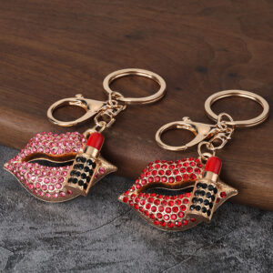 rhinestone sexy lips keychain