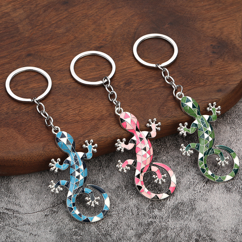 Home 226 rhinestone gecko lizard keychain