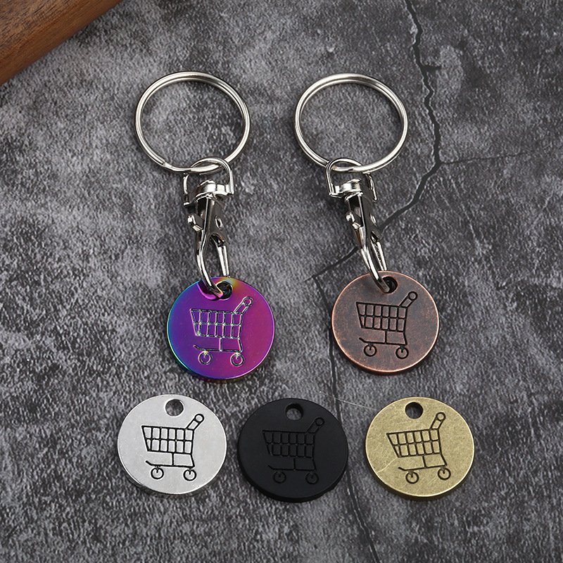 Home 183 shopping trolley token keychain