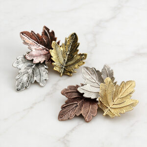 vintage trio color maple leaf brooch