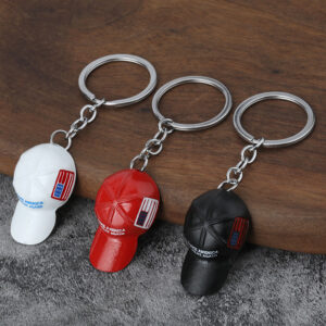 mini metal baseball cap keychain