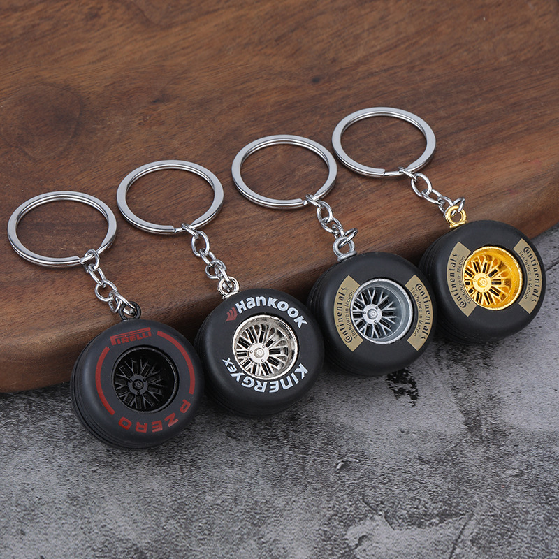 Home 266 miniature race car tire keychain