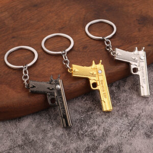 miniature pistol gun model keychain
