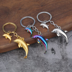 3d metal rainbow ocean animal keyring