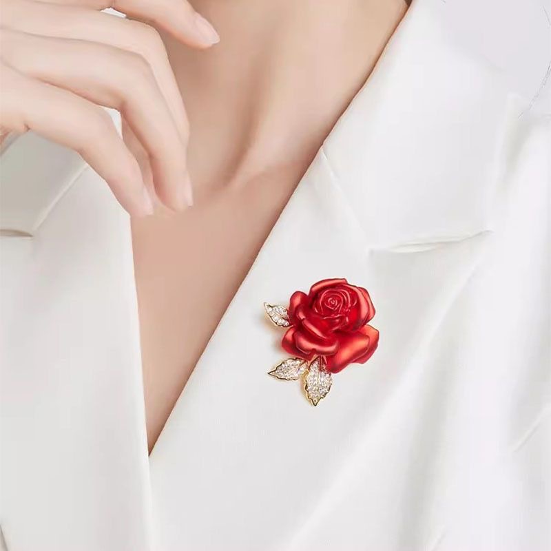 Luxury Red Rose Enamel Brooch 2 auto draft