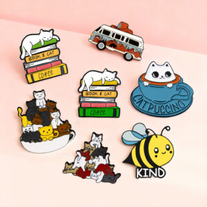funny catpuccino coffee brooch