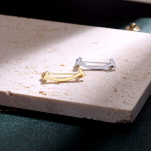 minimalist smile bar brooch