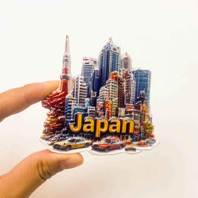 Japan Souvenir Fridge Magnet - 3D Tokyo, Osaka & Mount Fuji Landmark Decor