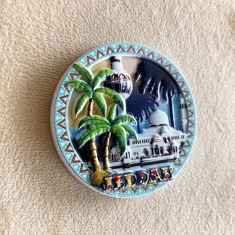 Saudi Arabia Souvenir Fridge Magnet - 3D Makkah & Jeddah City Landmark Decor 3 saudi arabia souvenir fridge magnet 3d makkah & jeddah city landmark decor