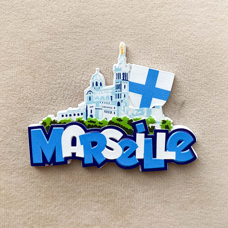France Souvenir Fridge Magnet - 3D Paris & Marseille Landmark Decor 4 france souvenir fridge magnet 3d paris & marseille landmark decor