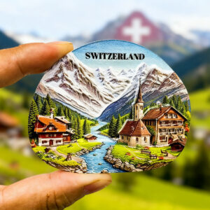 switzerland souvenir fridge magnet 3d swiss alps travel decor