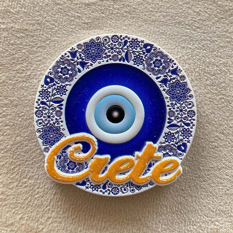 Greek Evil Eye Souvenir Magnet - 3D Protective Amulet & Cultural Decor 4 greek evil eye souvenir magnet 3d protective amulet & cultural decor