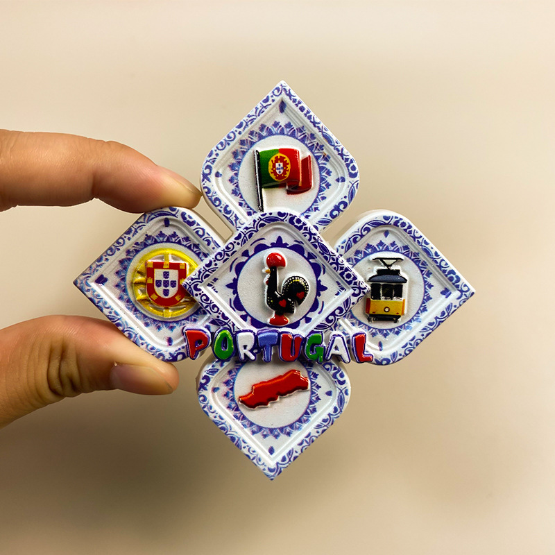 Portugal Souvenir Fridge Magnet - 3D Cultural Landmark & Azulejo Decor 4 portugal souvenir fridge magnet 3d cultural landmark & azulejo decor