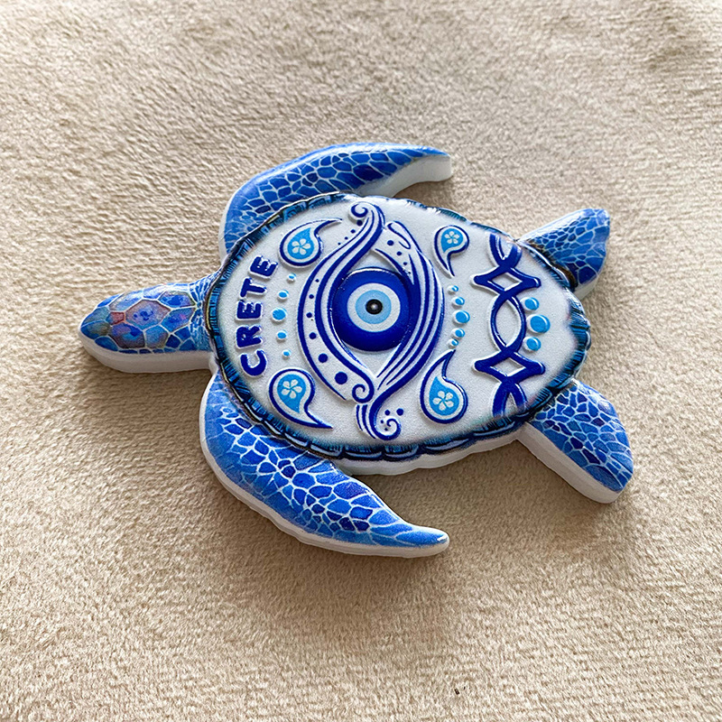 Greek Evil Eye Souvenir Magnet - 3D Protective Amulet & Cultural Decor 8 greek evil eye souvenir magnet 3d protective amulet & cultural decor