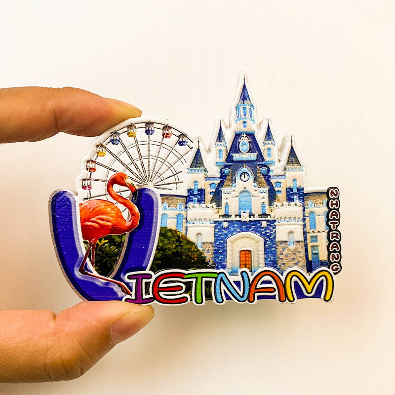 Vietnam Souvenir Fridge Magnet - 3D Cultural Landmark, Food & Travel Decor