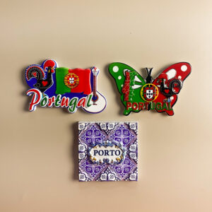 portugal souvenir fridge magnet 3d cultural landmark & azulejo decor