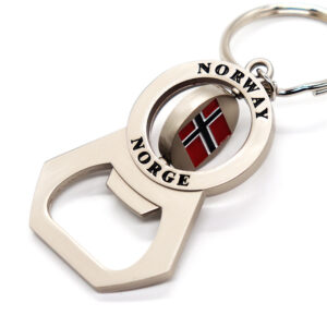 norway flag rotary bottle opener keychain