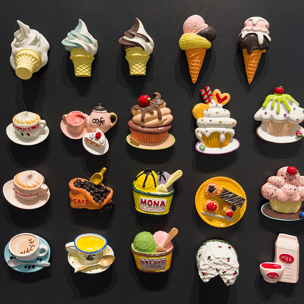 Home 268 3d miniature ice cream & cake fridge magnets cute dessert decor