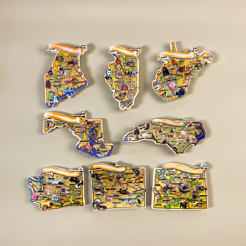 Home 194 usa state map fridge magnet 3d souvenir for travel enthusiasts