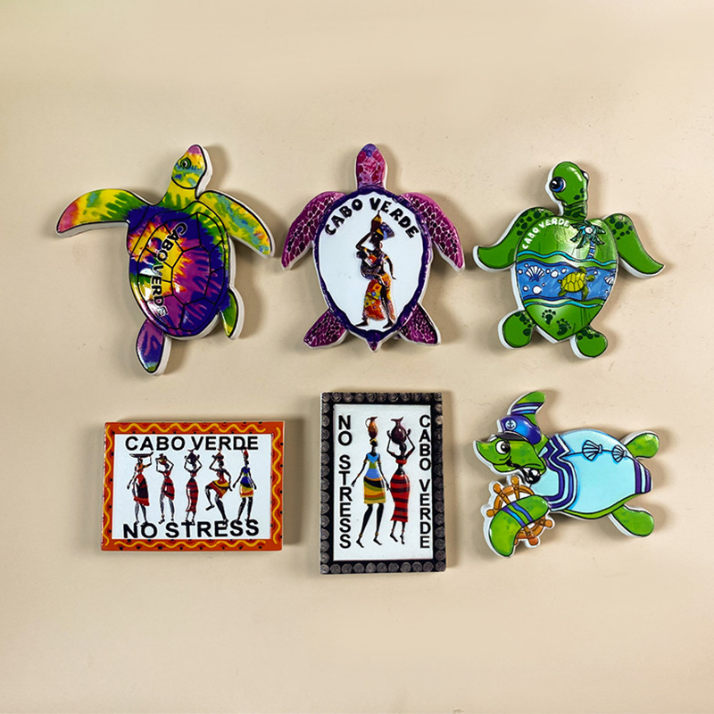 Home 256 cape verde souvenir magnet 3d sea turtle & island cultural decor