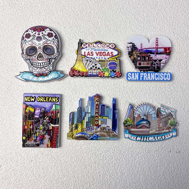 Home 180 usa city souvenir fridge magnet 3d landmark & culture travel decor