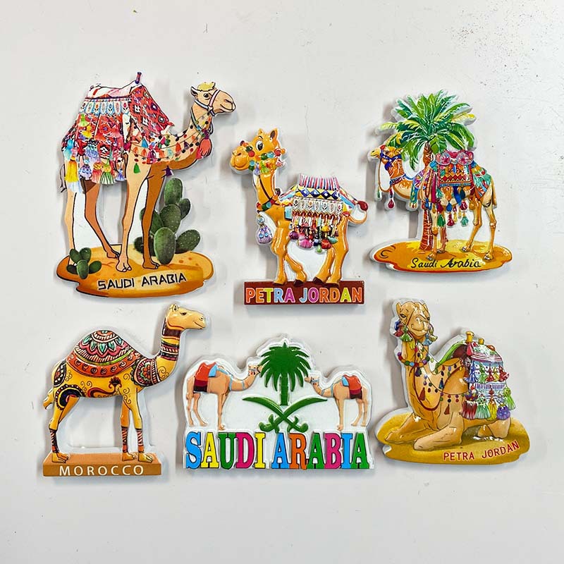 Saudi Arabia Souvenir Fridge Magnet - 3D Camel & Desert Landmark Decor