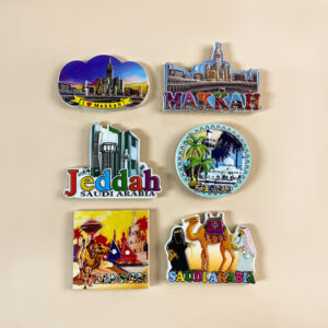 Company saudi arabia souvenir fridge magnet 3d makkah & jeddah city landmark decor