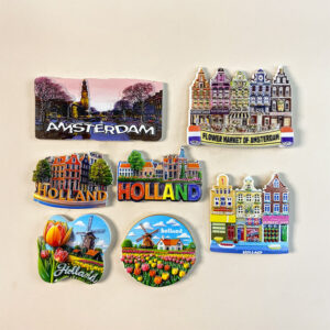 Company netherlands souvenir fridge magnet 3d amsterdam canal house & tulip decor