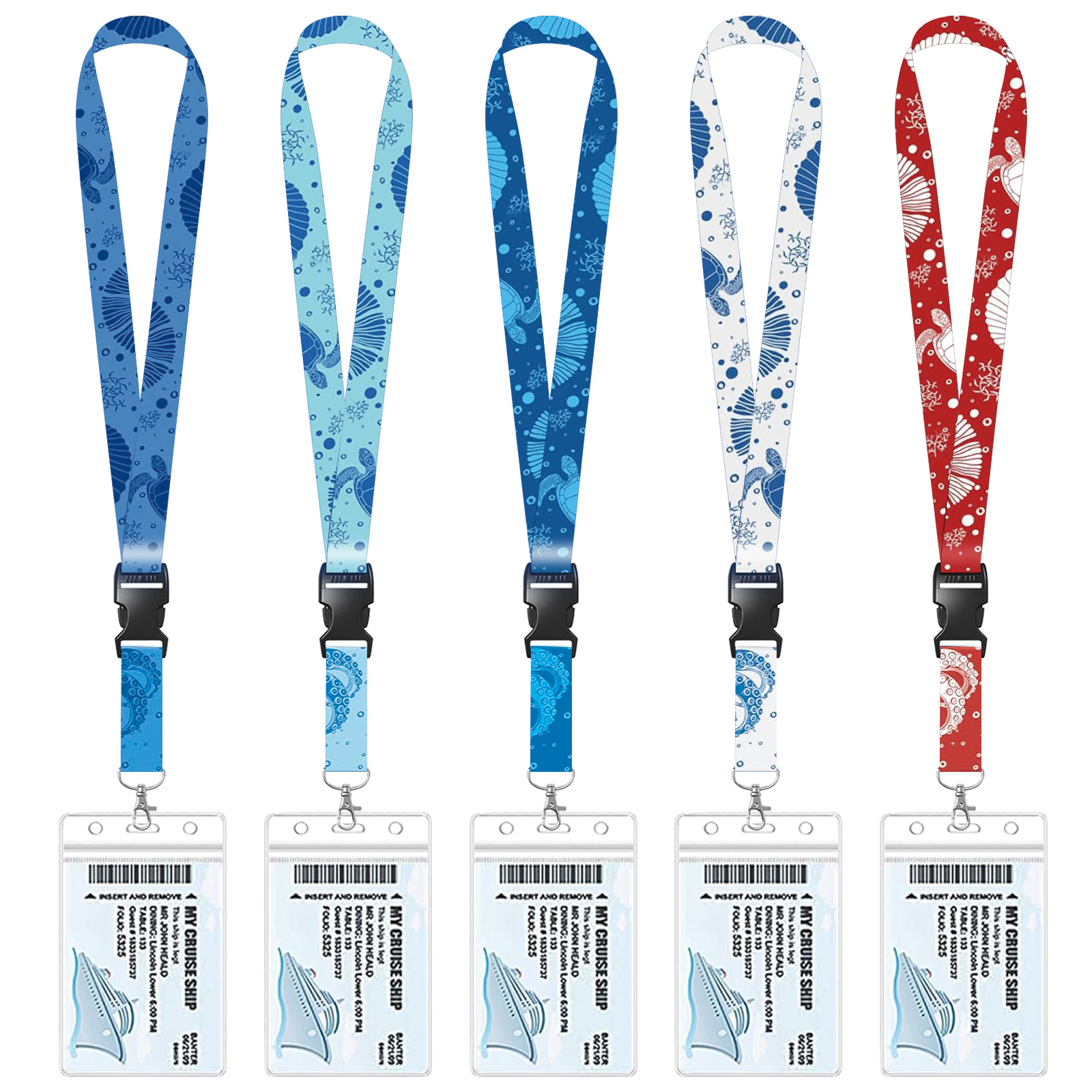premium cruise lanyards detachable neck strap with waterproof key card holder