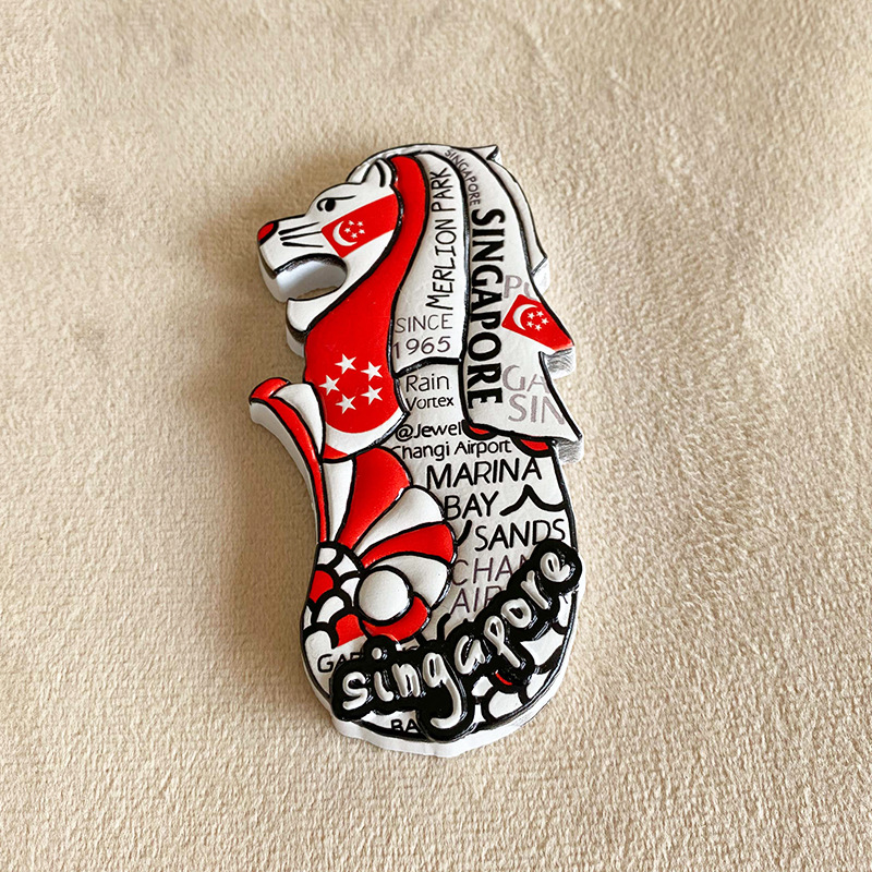 Singapore Souvenir Fridge Magnet - 3D Merlion & City Landmark Decor 2 singapore souvenir fridge magnet 3d merlion & city landmark decor