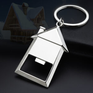 house shape bottle opener keychain